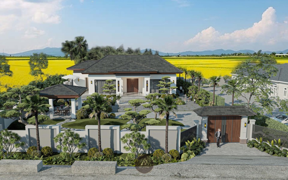 Thiết kế kiến trúc biệt thự gỗ óc chó tại Đồng Châu, Thái Bình - Anh Việt